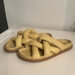 Anthropologie Yellow Braided Sandals